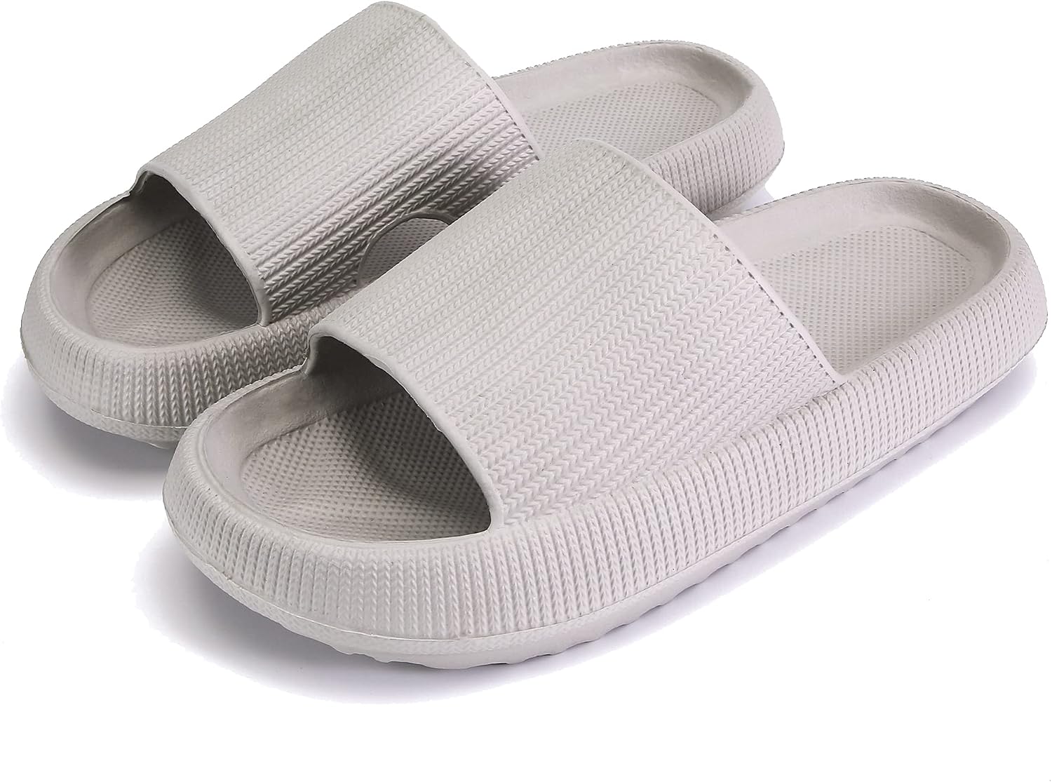 710IlAOol2S._AC_SL1500_.jpg Slippers for Women and Men, Pillow House Slippers Shower Shoes Indoor Slides Bathroom Sandals, Ultimate Comfort, Lightweight, Thick Sole, Non-Slip, Easy to Clean - Image 1