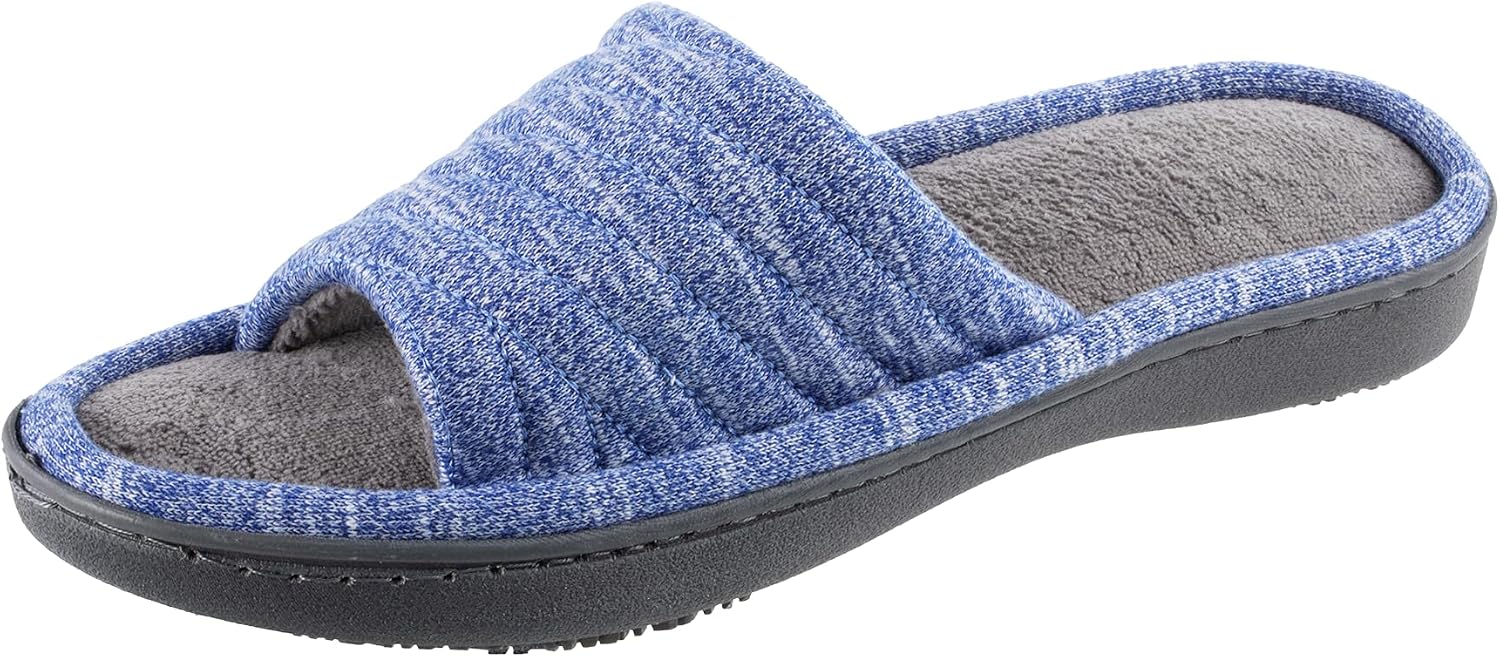 711einwr6hS._AC_SL1500_.jpg Women's Premium Knit Slide Slippers - Moisture-Wicking Lining, Rubber Indoor/Outdoor Sole - Machine Washable House Shoes - Image 1