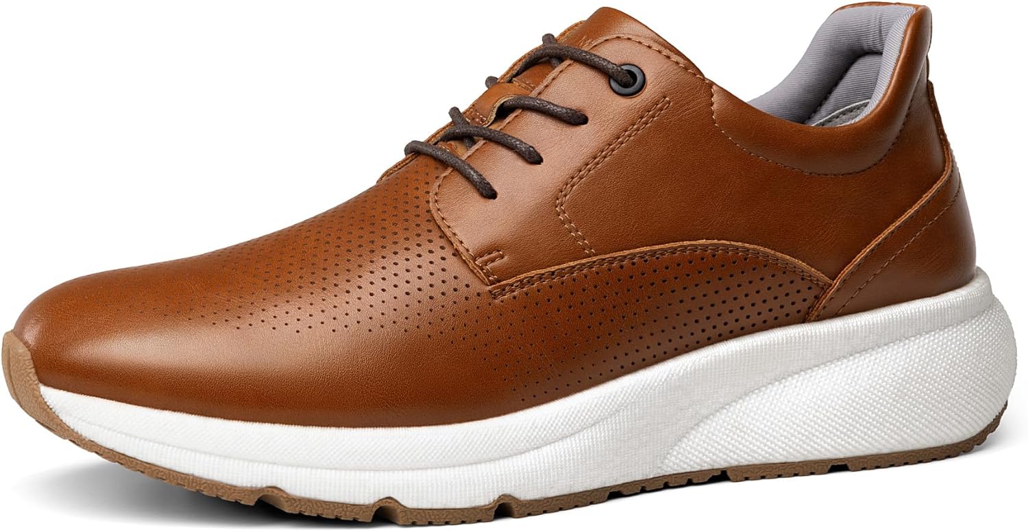 71FCLGbZ6KL._AC_SL1500_.jpg Men's Casual Dress Sneakers Shoes, All-Day Comfort Cushioning Walking Breathable Lightweight Oxfords - Image 1