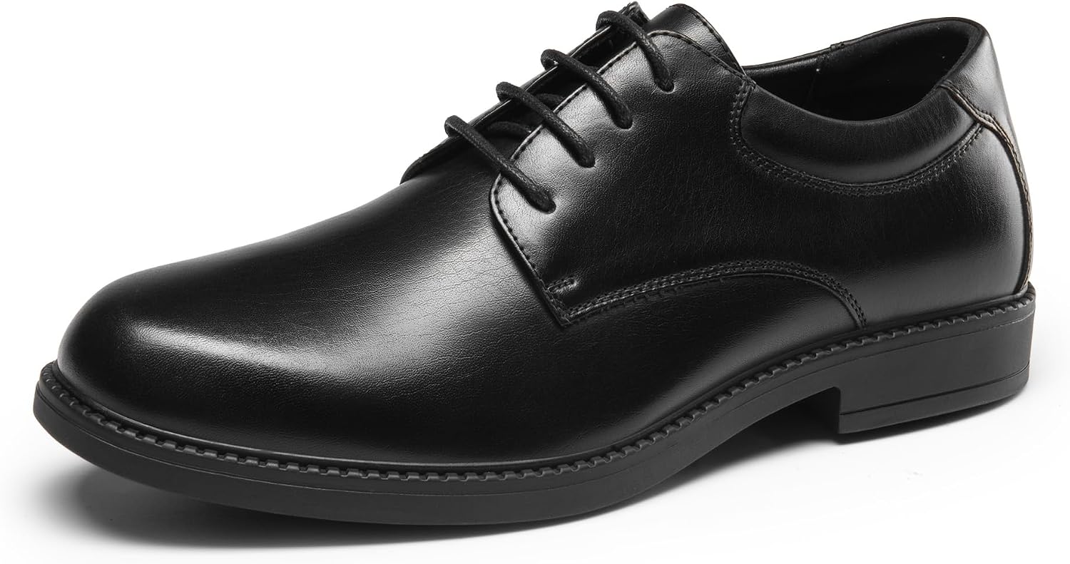 71LZpIDmwvL._AC_SL1500_.jpg Men's Non Slip Work Shoes Restaurant Resistant Dress Derby Shoes - Image 1