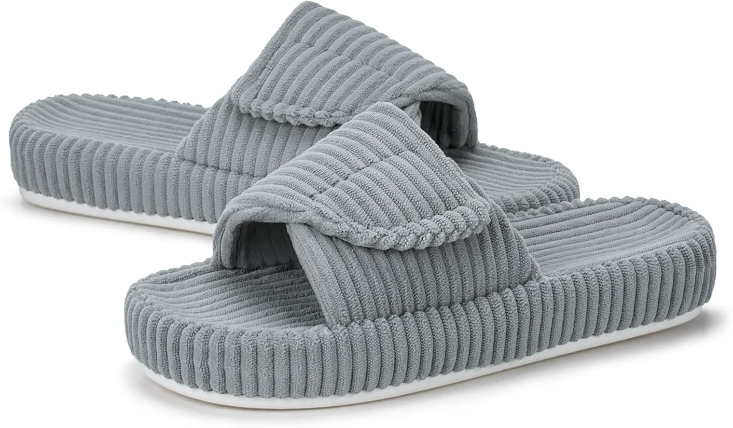 71iZ05ZwvHL._AC_SL1500_.jpg Women's Orthopedic Arch Support Slippers House Slippers for Women Adjustable Memory Foam Open Toe Indoor Bedroom Shoes Slide - Image 1