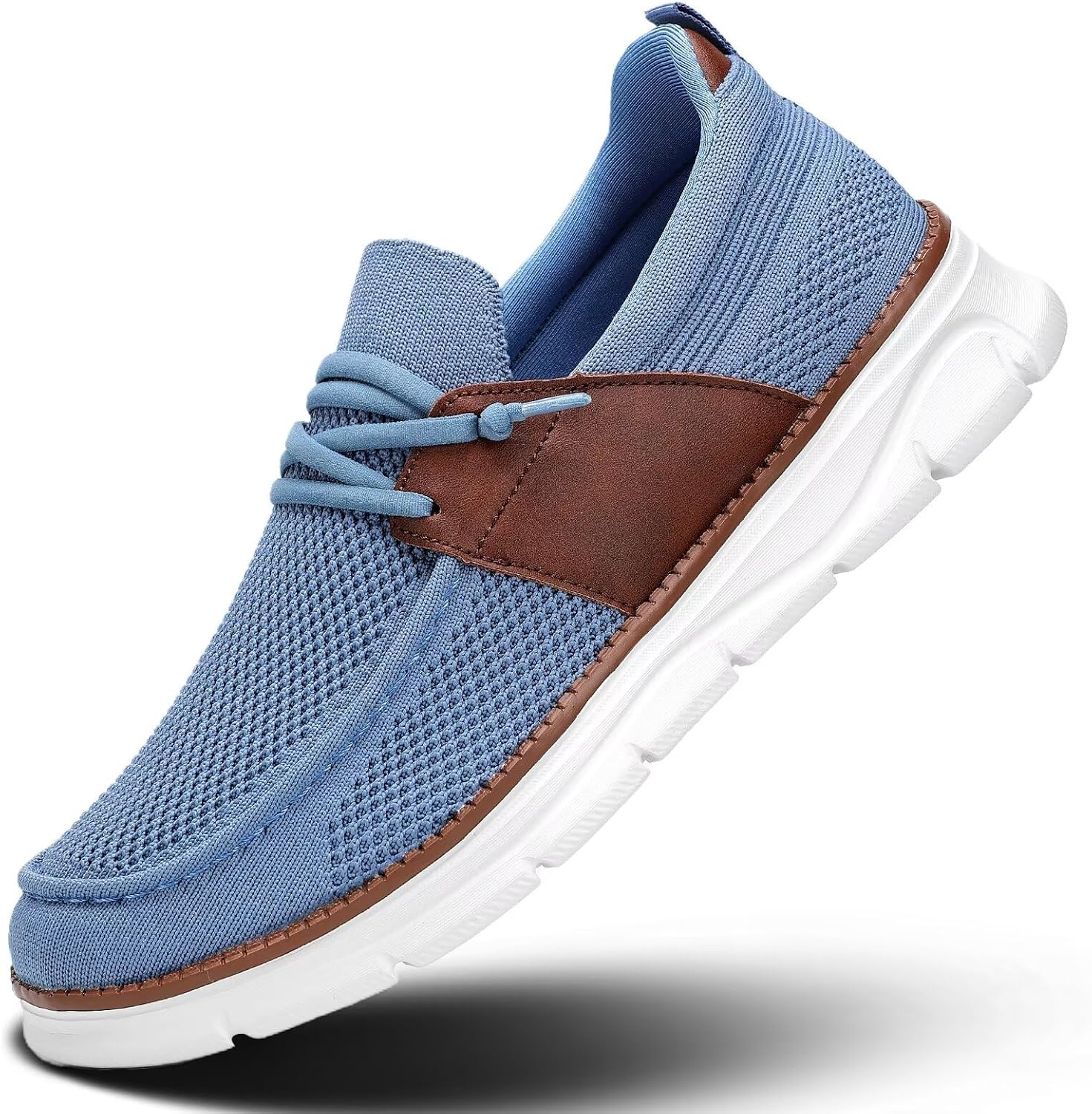 81MK4VyEz5L._AC_SL1500_.jpg Mens Casual Slip in Boat Shoes Fashion Lightweight Slip On Loafers Walking Beach Sneakers Work Mesh Oxfords Soft Sole - Image 1