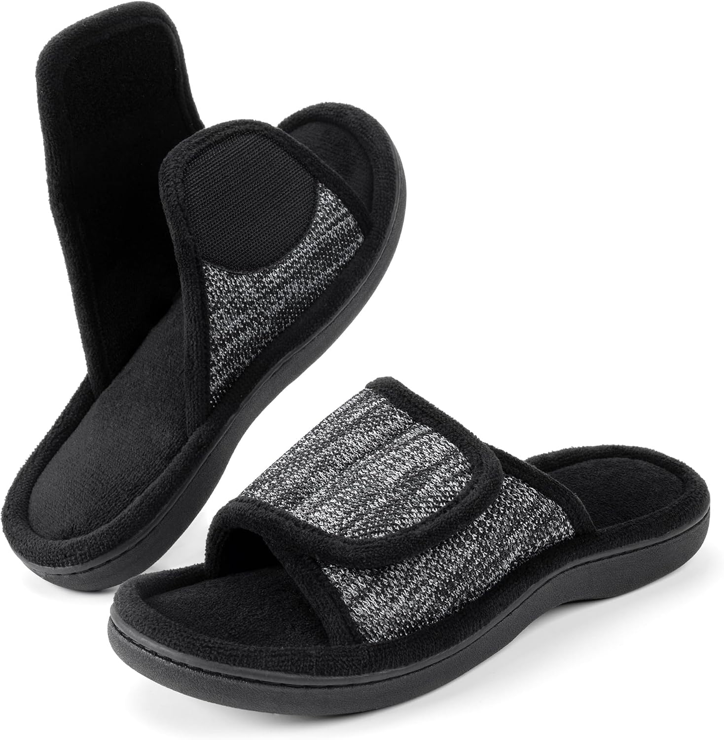81P3RDvmnJL._AC_SL1500_.jpg Women's Adjustable Wrap Memory Foam Slide Slipper - Image 1
